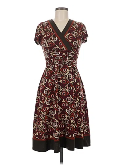 Pre-owned Sandra Darren Casual Dress In Burgundy