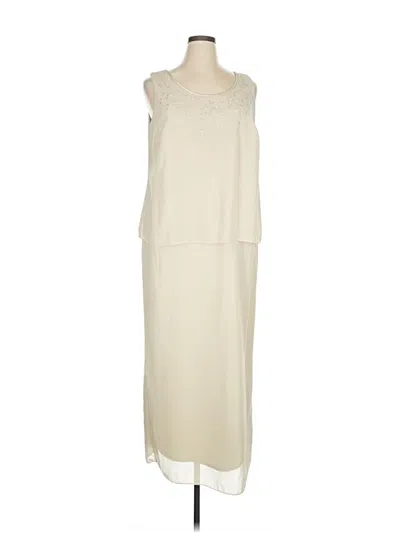 Pre-owned Sandra Darren Casual Dress In White