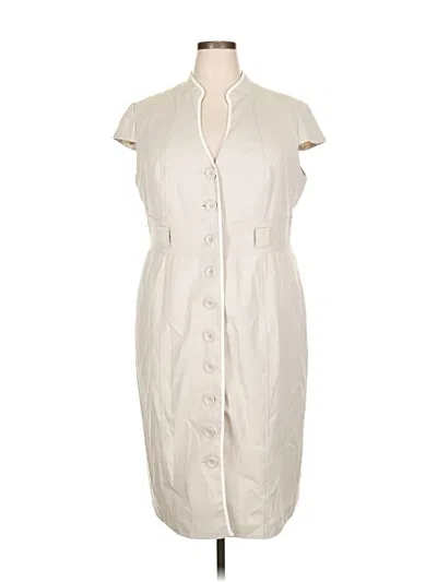 Pre-owned Sandra Darren Casual Dress In White