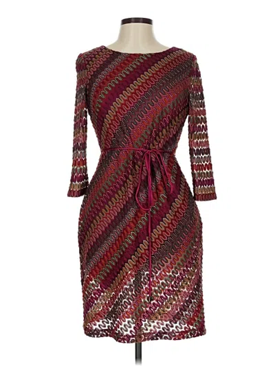 Pre-owned Sandra Darren Cocktail Dress In Burgundy