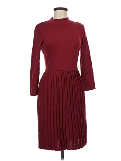 Pre-owned Sandra Darren Cocktail Dress In Burgundy
