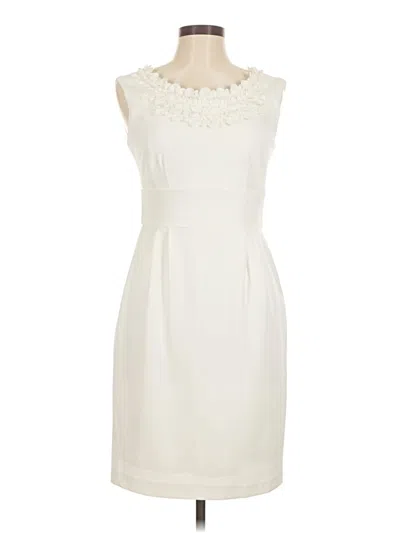 Pre-owned Sandra Darren Cocktail Dress In White