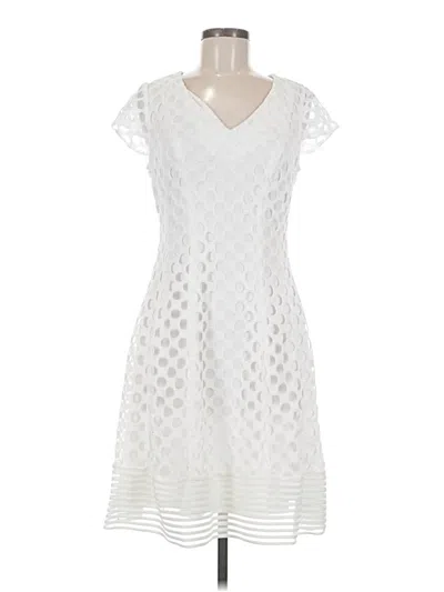 Pre-owned Sandra Darren Cocktail Dress In White
