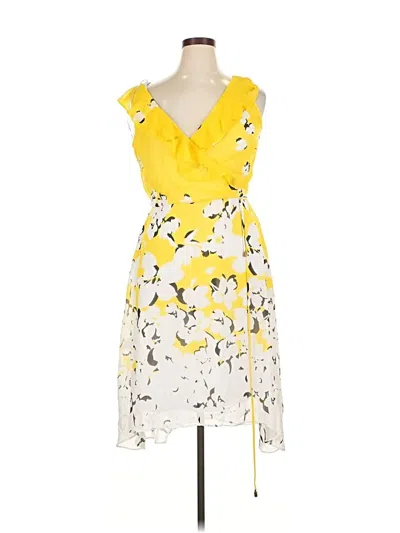 Pre-owned Sandra Darren Cocktail Dress In Yellow