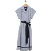 Sandra Darren Midi Shirtdress In Gray