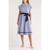 Sandra Darren Midi Shirtdress In Blue