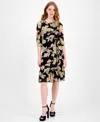 Sandra Darren Petite Printed Tiered-hem Midi Dress In Animal Print
