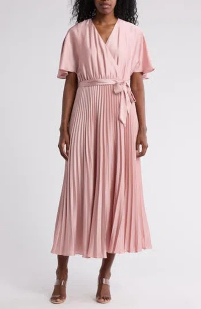 Sandra Darren Pleated Midi Dress In Blush