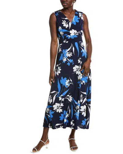 Sandra Darren Ruched Waist Midi Dress In Multi