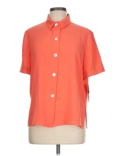 Sandra Darren Short Sleeve Blouse In Orange