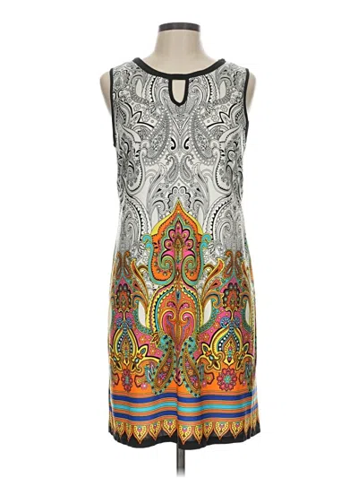 Pre-owned Sandra Darren Sleeveless Top Silver Keyhole Neckline Tops