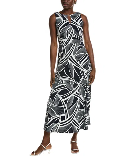 Sandra Darren Surplice Midi Dress In Black