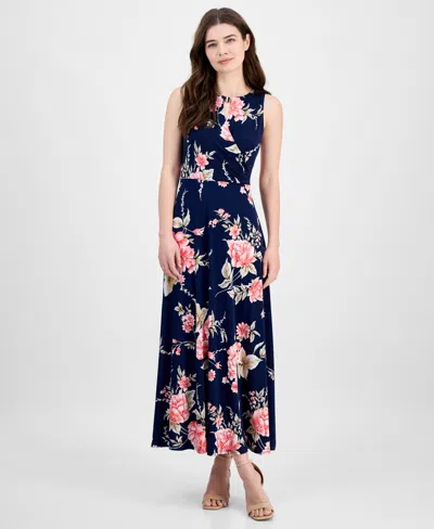 Sandra Darren Women's Floral-print Sleeveless Maxi Dress