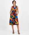 Sandra Darren Women's Printed Drawstring Midi Shirtdress In Multi