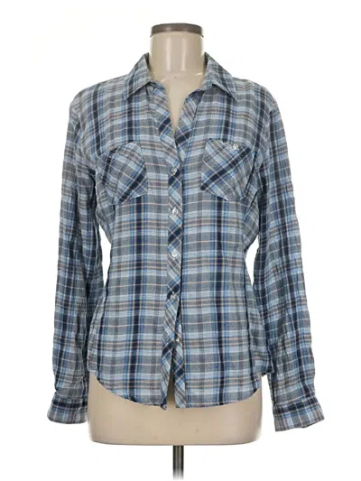 Pre-owned Sandra Ingrish Long Sleeve Button Down Shirt In Blue