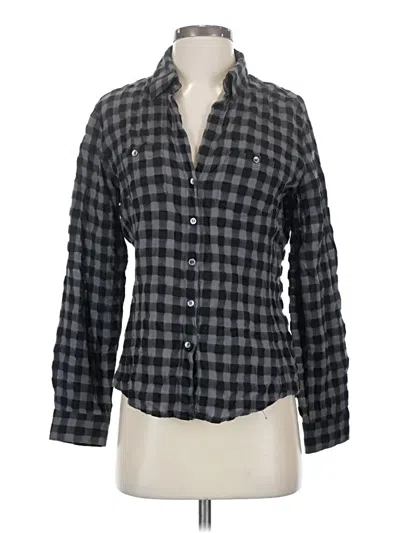Pre-owned Sandra Ingrish Long Sleeve Button Down Shirt In Gray