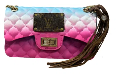 Sandra Ling Quilted Ombre Purse In Pink/blue In Multi