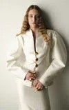 Sandra Mansour Eclipse Structured Mikado Jacket In Off-white