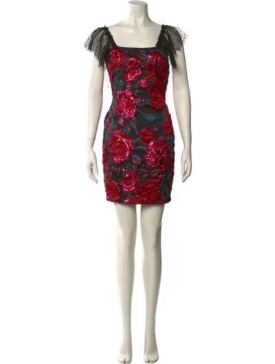 Pre-owned Sandra Mansour Floral Print Mini Dress In Multi