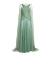 Sandra Mansour Glitter-embellished Saule Gown In Green