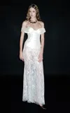 Sandra Mansour Horizon Haze Off-the-shoulder Mikado Maxi Dress In Off-white