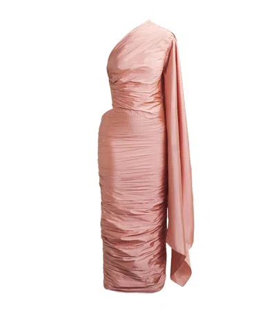 Sandra Mansour Ruched Echoes Ethereal Gown In Pink