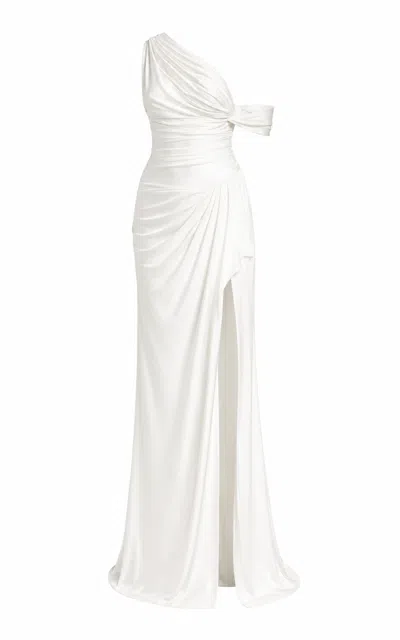 Sandra Mansour Temptation Silk Jersey Maxi Dress In Off-white