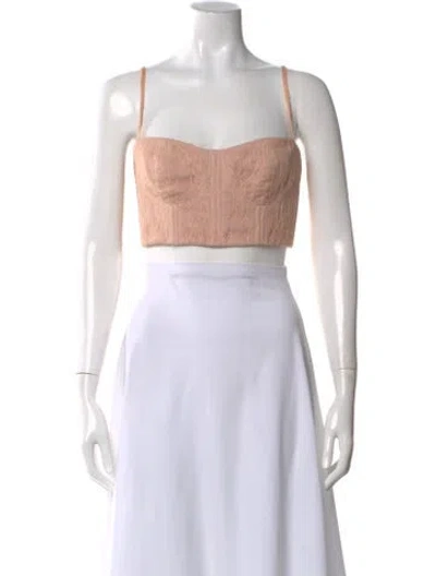 Pre-owned Sandra Weil Lace Lace Pattern Crop Top In Multi