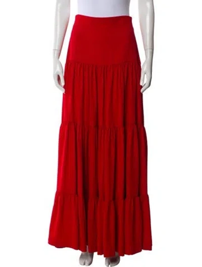 Pre-owned Sandra Weil Long Skirt In Red