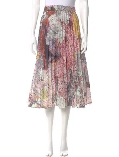 Pre-owned Sandra Weil Printed Midi Length Skirt In Pink