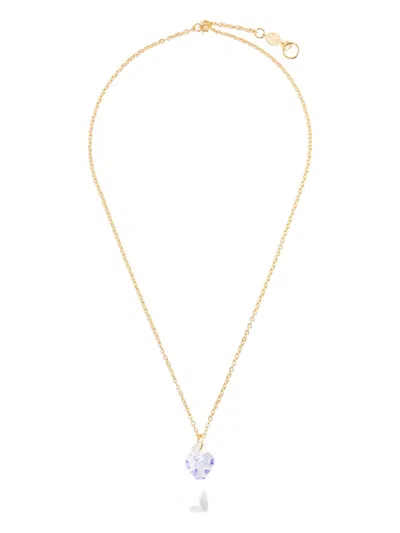 Sandralexandra Heart-key Trace-chain Necklace In Gold