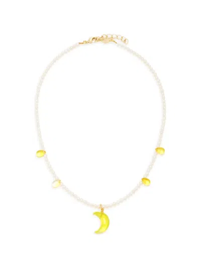 Sandralexandra Lunar And Teardrop Necklace In Red