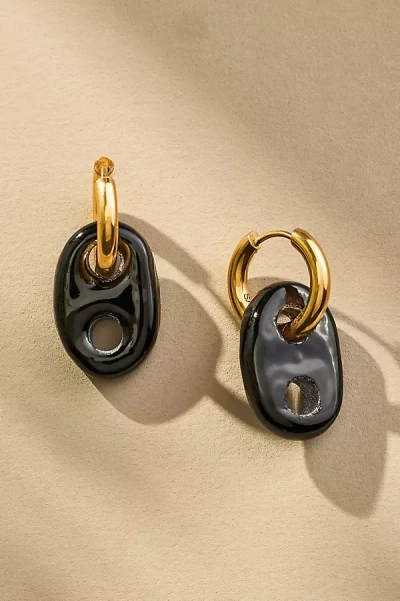 Sandralexandra Mariner Huggie Hoop Earrings In Black