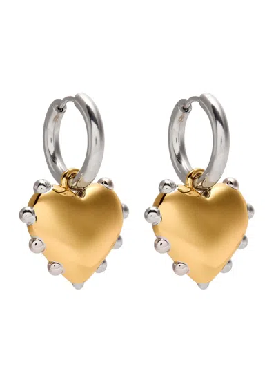 Sandralexandra Milagros Two-tone Hoop Earrings In Gold