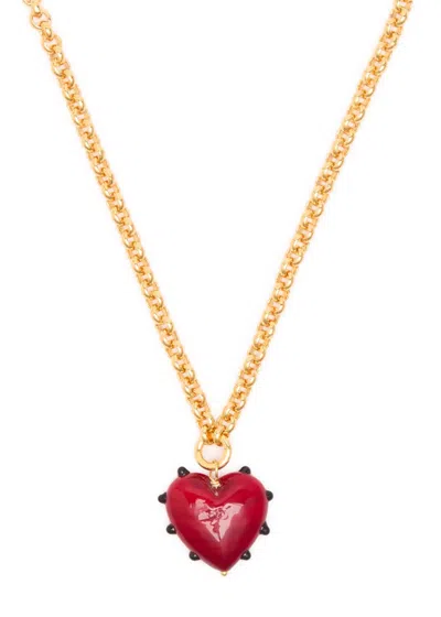 Sandralexandra Milagros Xl 18kt Gold-plated Necklace In Red