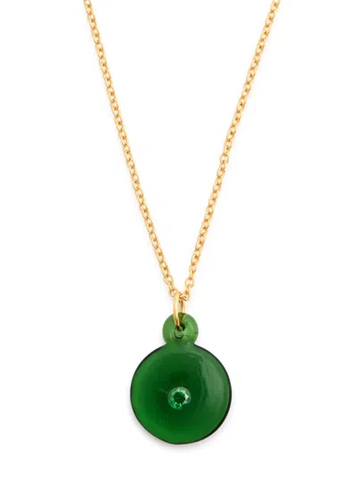 Sandralexandra Trace 18kt Gold-plated Necklace In Green