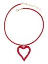 Sandralexandra Xl Heart Of Glass Cord Necklace In Red