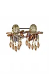 Sandrine France Mirabel Earrings In Gold/brass In Multi