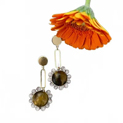 Sandrine France Women's Berenice Earrings In Brown/lilac In Multi