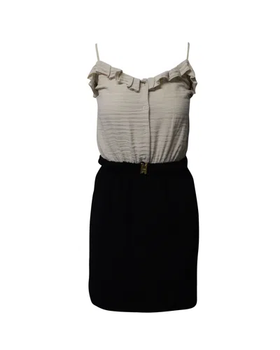 Sandro 2-piece Style Dress In Beige And Black Viscose In Multi