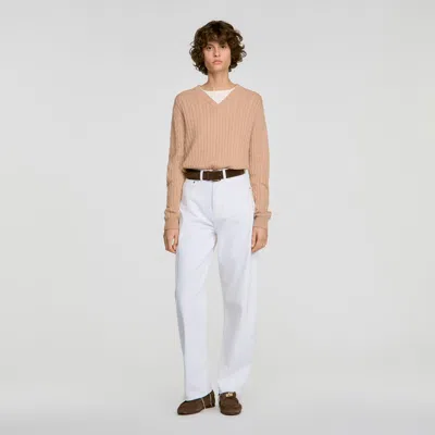 Sandro 2-in-1 Cable Knit Sweater In Multi