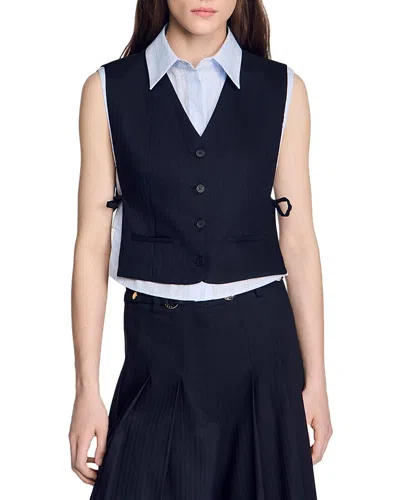 Sandro 2-in-1 Shirt & Vest In Blue