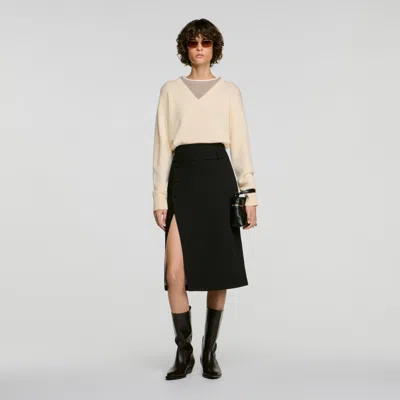 Sandro 2-in-1 Wool And Cashmere Jumper In Ecru