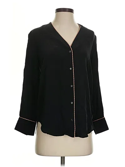 Pre-owned Sandro 3/4 Sleeve Blouse In Black