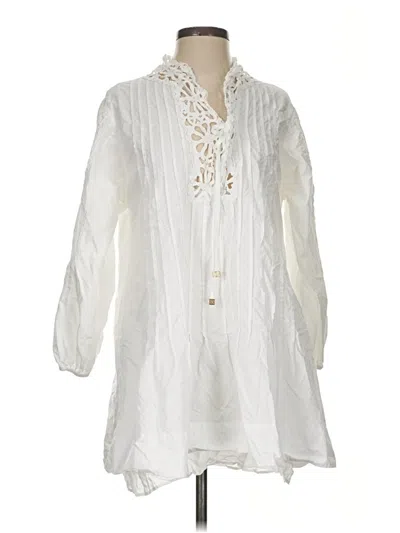 Pre-owned Sandro 3/4 Sleeve Blouse In Ivory