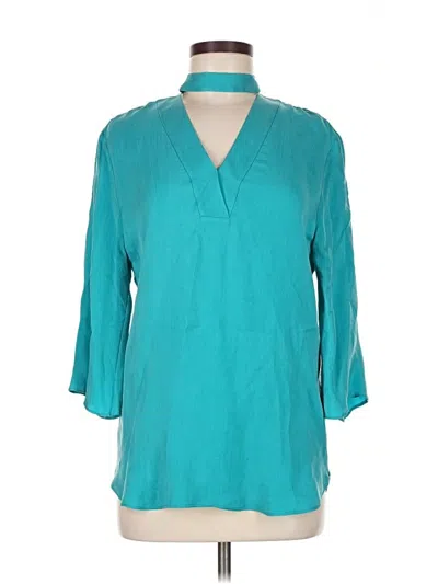 Pre-owned Sandro 3/4 Sleeve Blouse In Teal