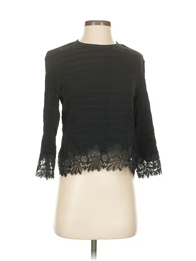 Pre-owned Sandro 3/4 Sleeve Top Black Boatneck Tops