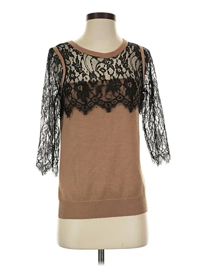 Pre-owned Sandro 3/4 Sleeve T-shirt In Brown