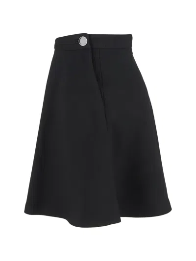 Pre-owned Sandro A-line Button Mini Skirt In Black