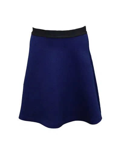 Sandro A-line Flared Mini Skirt In Blue Polyester
